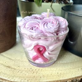Bougie fleurie cancer du sein