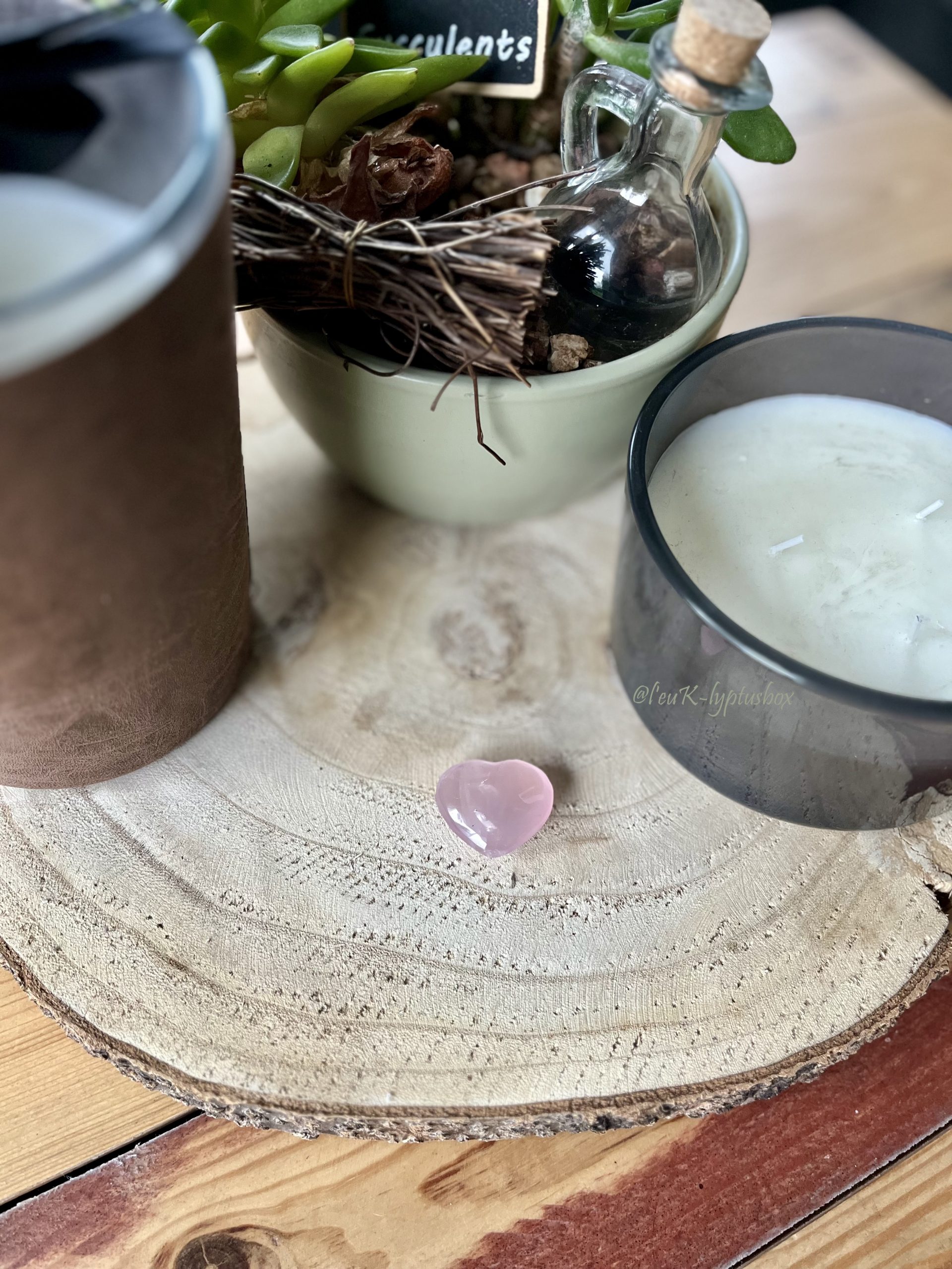 coeur en quartz rose