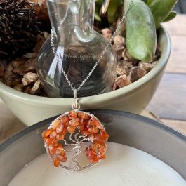 Pendentif arbre de vie – Cornaline